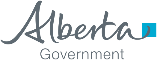 Logo of the Alberta Government with a blue and white color scheme.