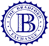 Logo of The Bradford Exchange with a blue and white color scheme.